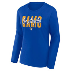 Los Angeles Rams Logo Athletic Women's Grip Long Sleeve T-Shirt - Royal for sale