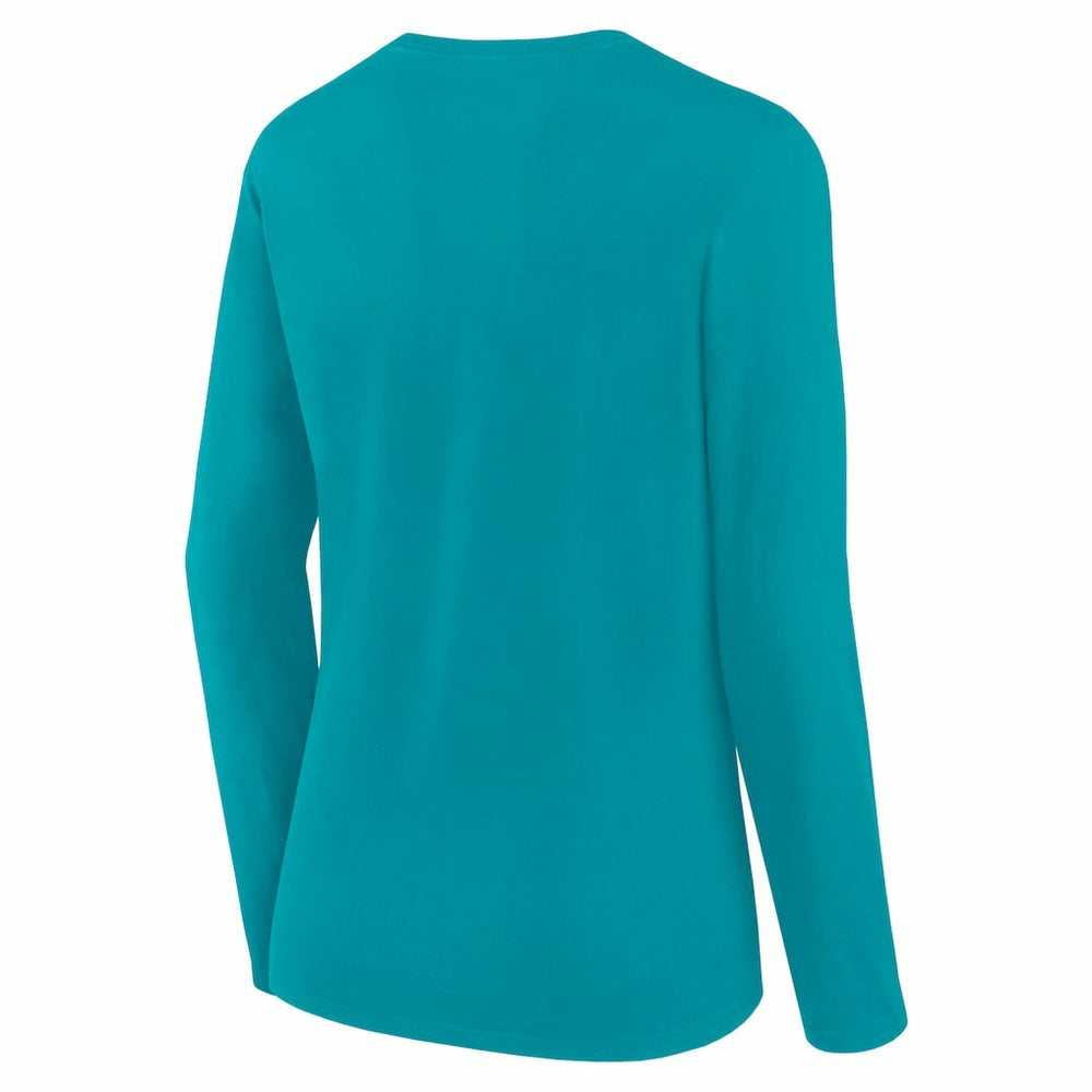 Miami Dolphins Logo Athletic Women's Grip Long Sleeve T-Shirt - Aqua for sale
