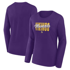 Minnesota Vikings Logo Athletic Women's Grip Long Sleeve T-Shirt - Purple outlet
