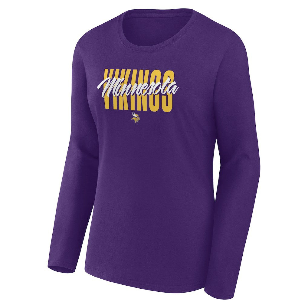 Minnesota Vikings Logo Athletic Women's Grip Long Sleeve T-Shirt - Purple outlet