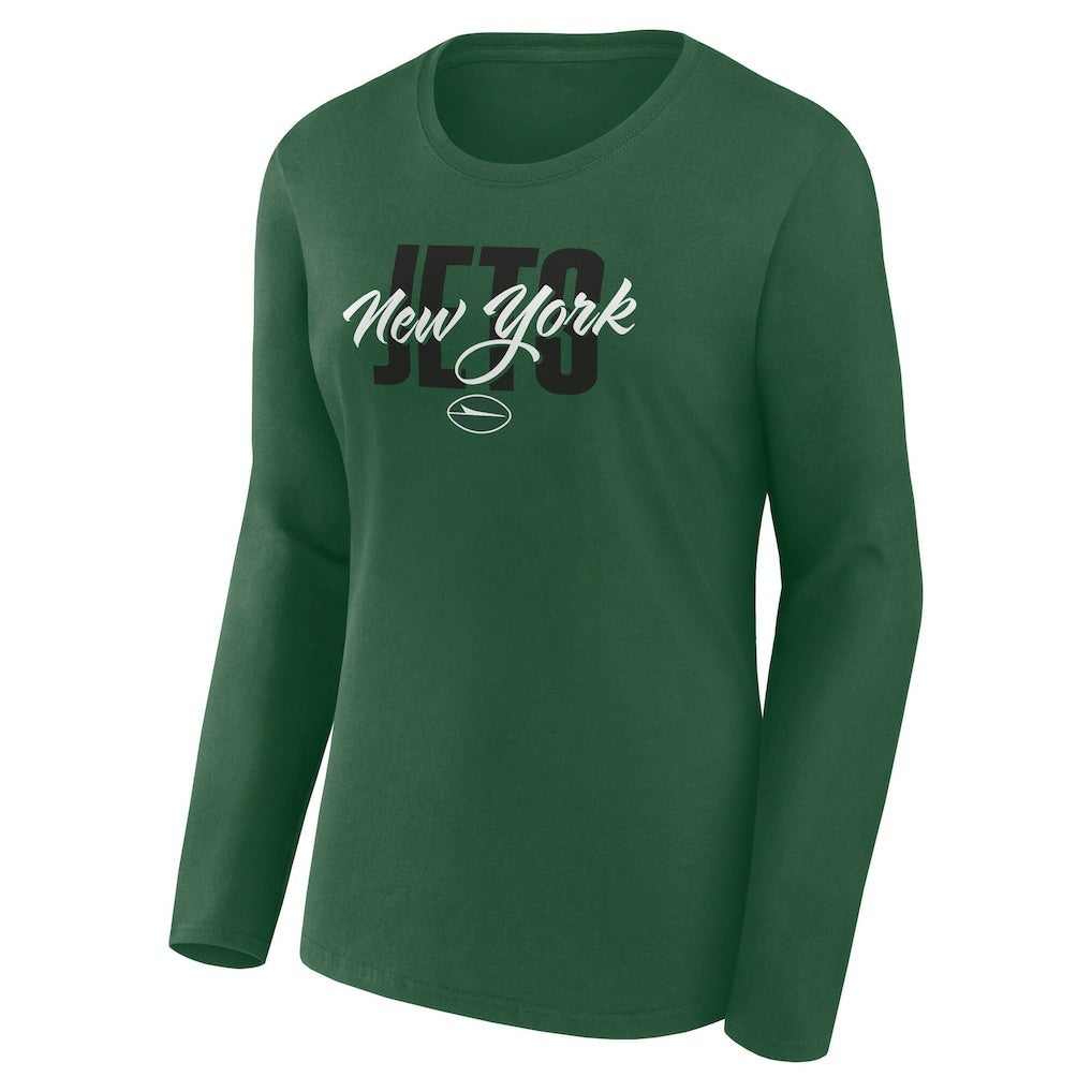 New York Jets Logo Athletic Women's Grip Long Sleeve T-Shirt - Green discount