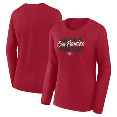San Francisco 49ers Logo Athletic Women's Grip Long Sleeve T-Shirt - Scarlet online