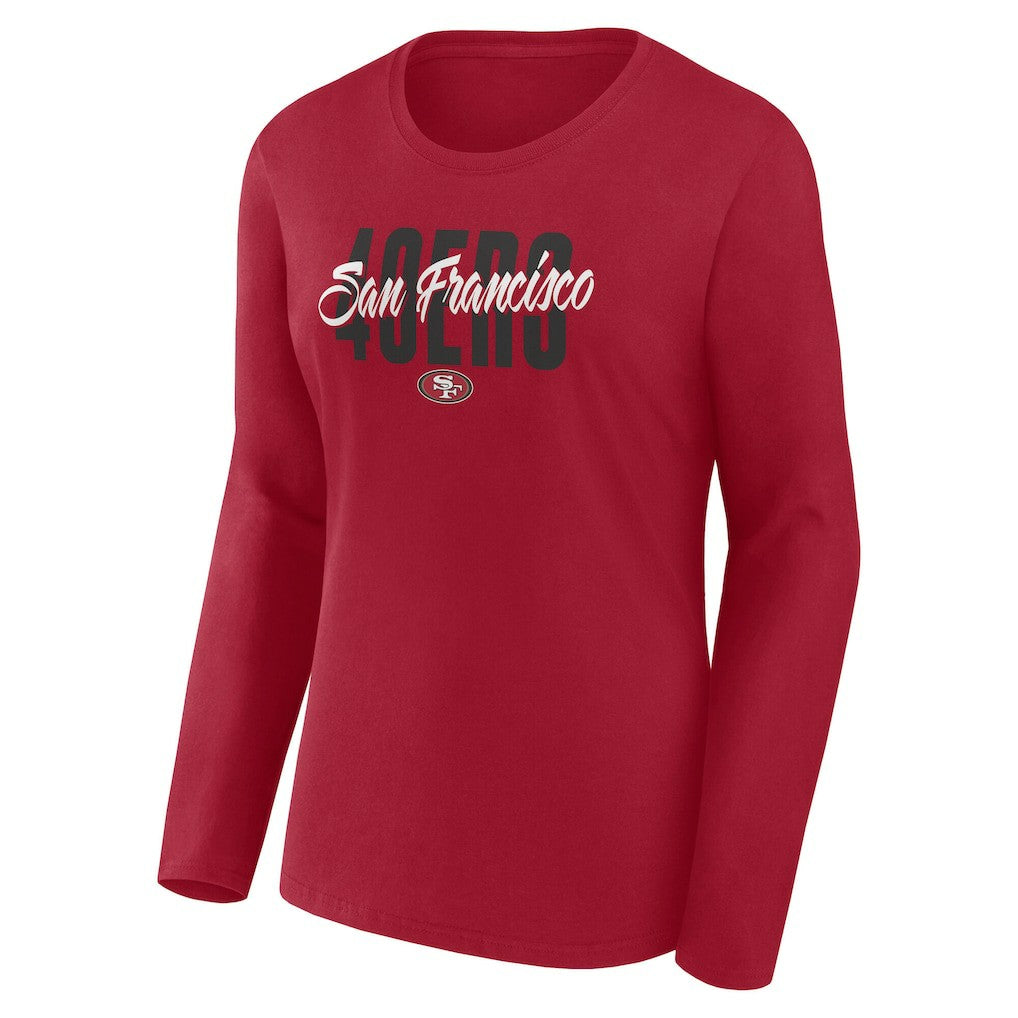 San Francisco 49ers Logo Athletic Women's Grip Long Sleeve T-Shirt - Scarlet online
