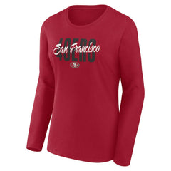San Francisco 49ers Logo Athletic Women's Grip Long Sleeve T-Shirt - Scarlet online