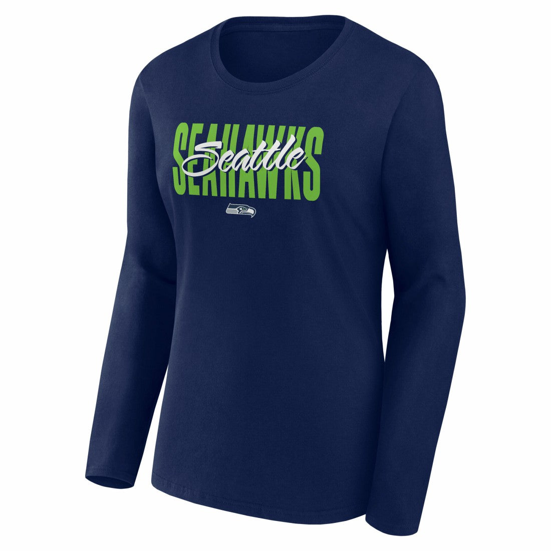 Seattle Seahawks Logo Athletic Women's Grip Long Sleeve T-Shirt - College Navy outlet