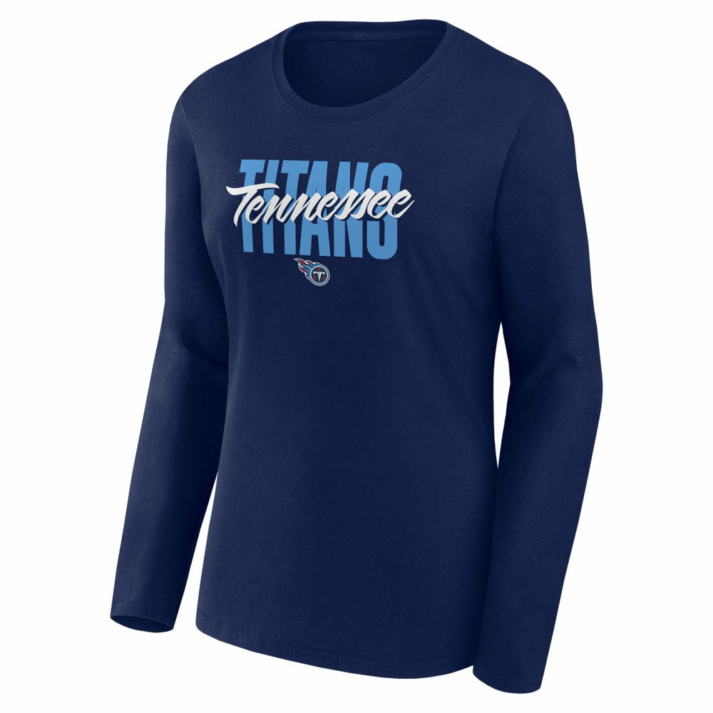 Tennessee Titans Logo Athletic Women's Grip Long Sleeve T-Shirt - Navy sale