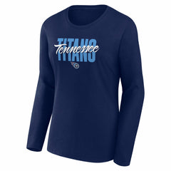 Tennessee Titans Logo Athletic Women's Grip Long Sleeve T-Shirt - Navy sale