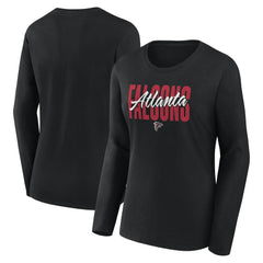 Atlanta Falcons Logo Athletic Women's Grip Long Sleeve T-Shirt - Black on sale