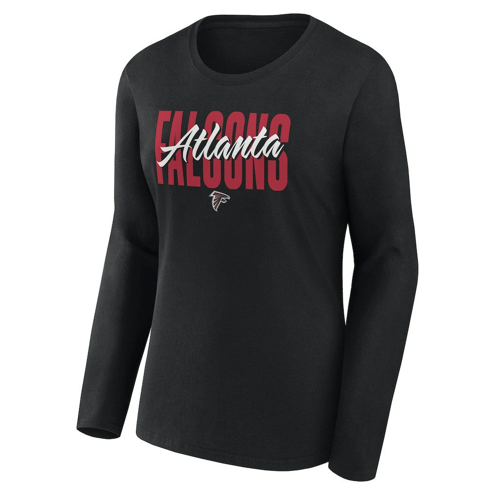 Atlanta Falcons Logo Athletic Women's Grip Long Sleeve T-Shirt - Black on sale