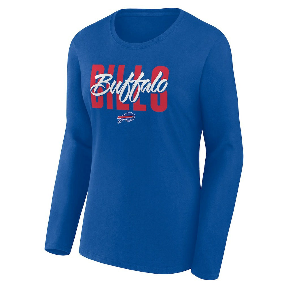 Buffalo Bills Logo Athletic Women's Grip Long Sleeve T-Shirt - Royal cheap