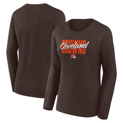 Cleveland Browns Logo Athletic Women's Grip Long Sleeve T-Shirt - Brown online