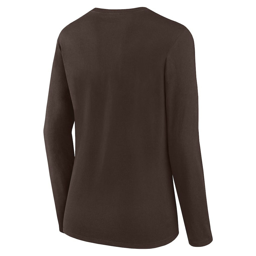 Cleveland Browns Logo Athletic Women's Grip Long Sleeve T-Shirt - Brown online