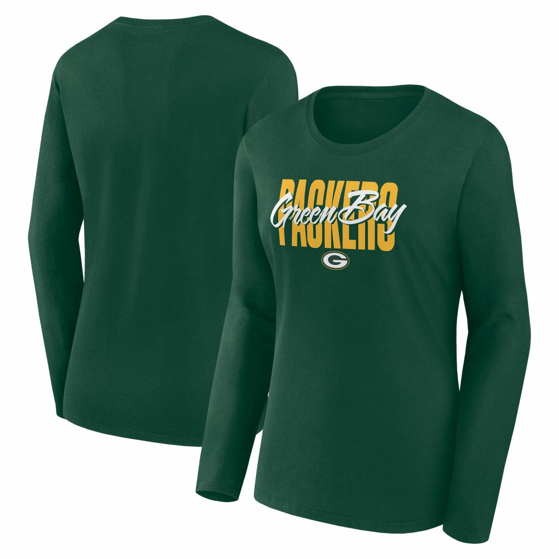 Green Bay Packers Logo Athletic Women's Grip Long Sleeve T-Shirt - Green for sale