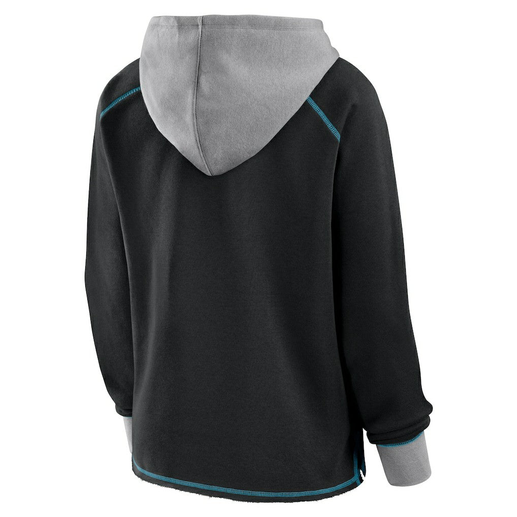Jacksonville Jaguars Logo Athletic Women's Boom Fleece Pullover V-Neck Hoodie - Black sale