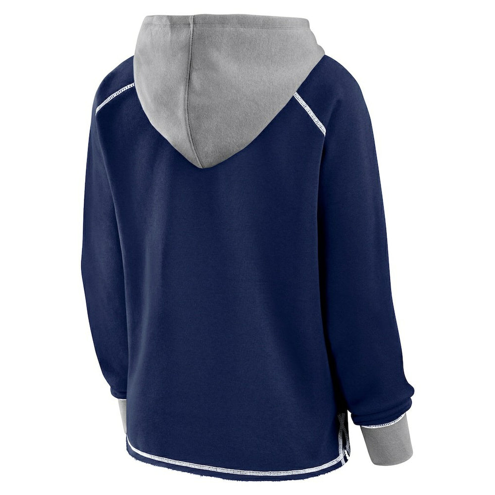 Dallas Cowboys Logo Athletic Women's Boom Fleece Pullover V-Neck Hoodie - Navy online