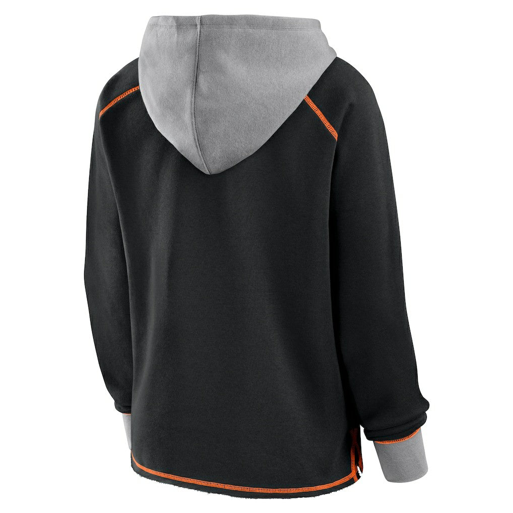 Cincinnati Bengals Logo Athletic Women's Boom Fleece Pullover V-Neck Hoodie - Black for sale