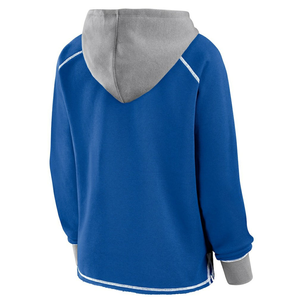 Indianapolis Colts Logo Athletic Women's Boom Fleece Pullover V-Neck Hoodie - Royal cheap