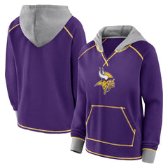 Minnesota Vikings Logo Athletic Women's Boom Fleece Pullover V-Neck Hoodie - Purple sale