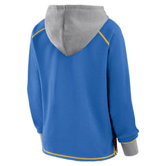 Los Angeles Chargers Logo Athletic Women's Boom Fleece Pullover V-Neck Hoodie - Powder Blue sale