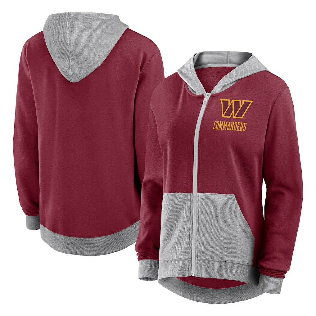 Washington Commanders Logo Athletic Women's Hit It French Terry Full-Zip Hoodie - Burgundy cheap