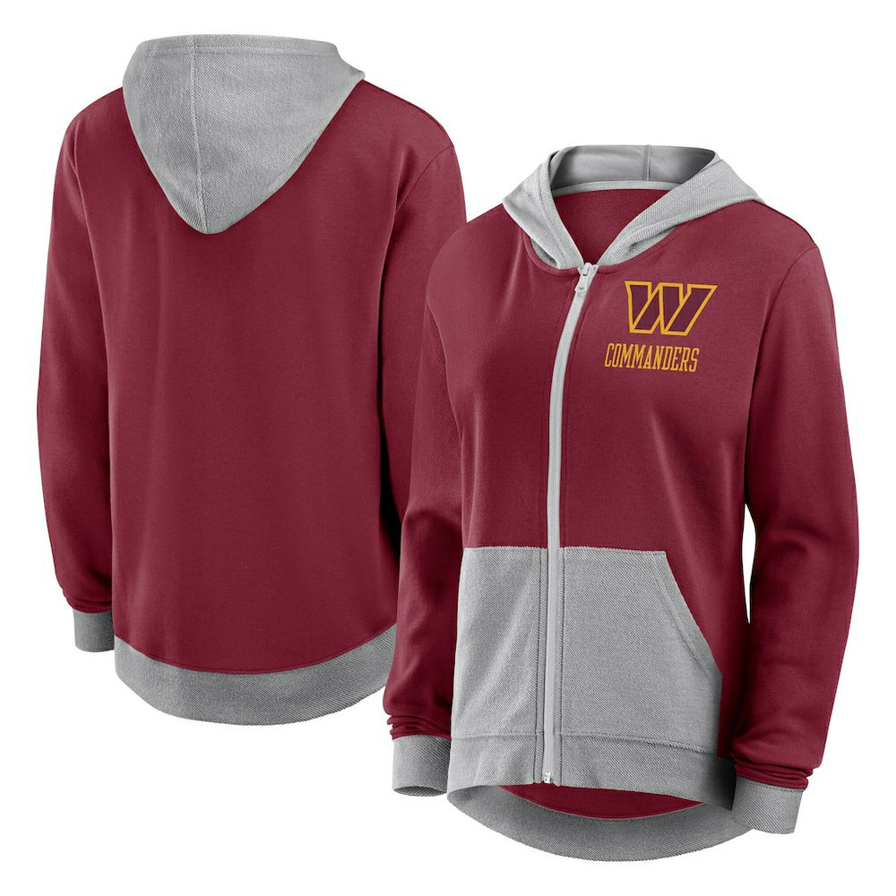 Washington Commanders Logo Athletic Women's Hit It French Terry Full-Zip Hoodie - Burgundy cheap