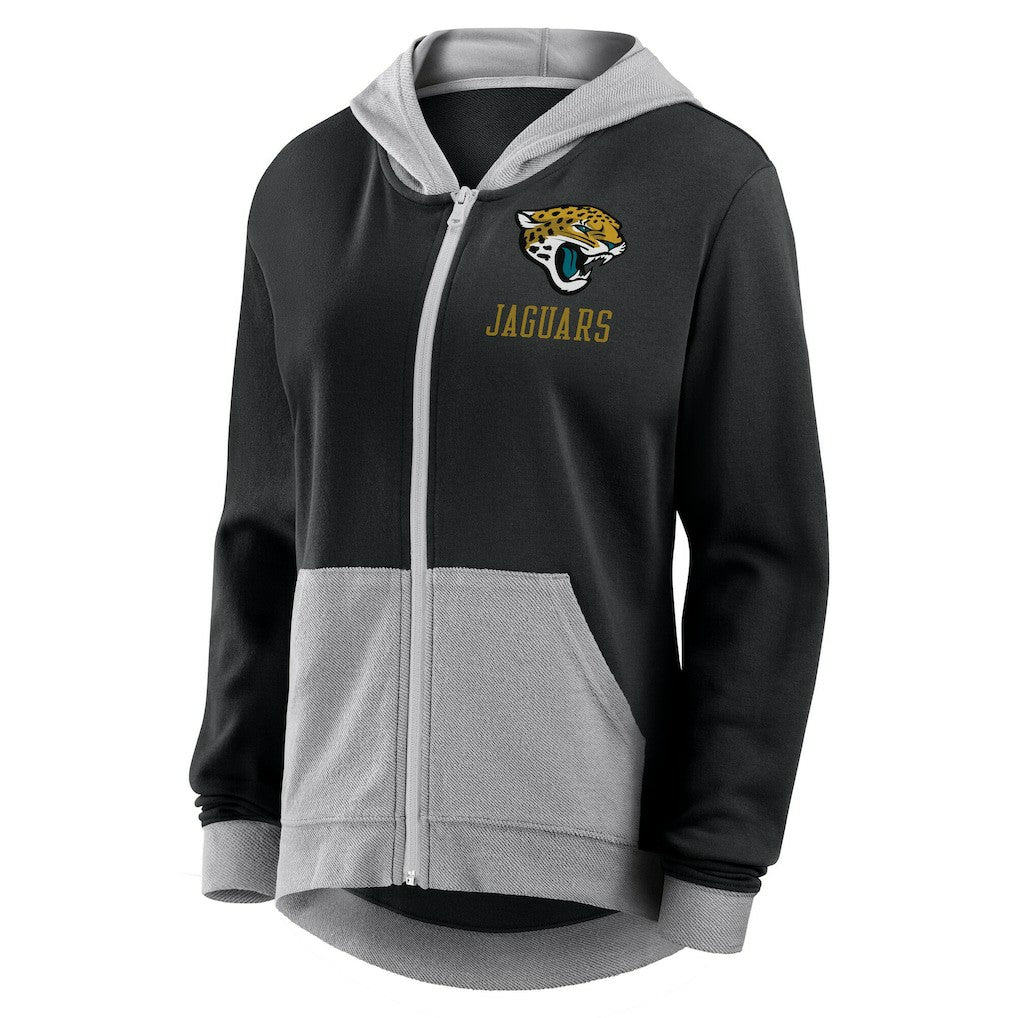 Jacksonville Jaguars Logo Athletic Women's Hit It French Terry Full-Zip Hoodie - Black discount