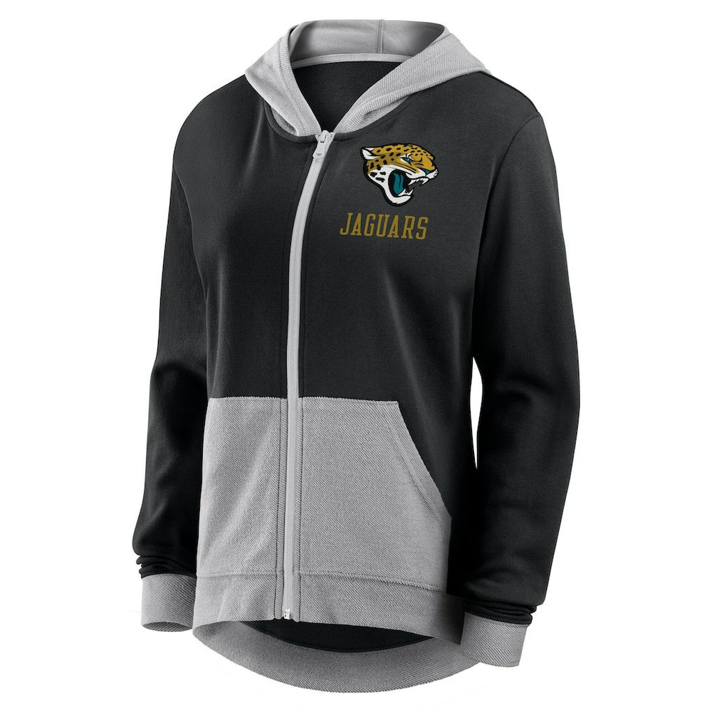 Jacksonville Jaguars Logo Athletic Women's Hit It French Terry Full-Zip Hoodie - Black discount