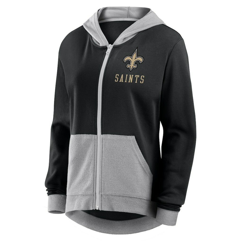 New Orleans Saints Logo Athletic Women's Hit It French Terry Full-Zip Hoodie - Black online