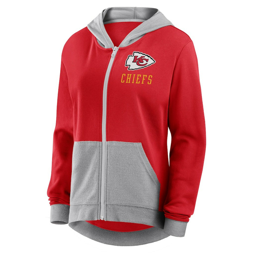Kansas City Chiefs Logo Athletic Women's Hit It French Terry Full-Zip Hoodie - Red discount