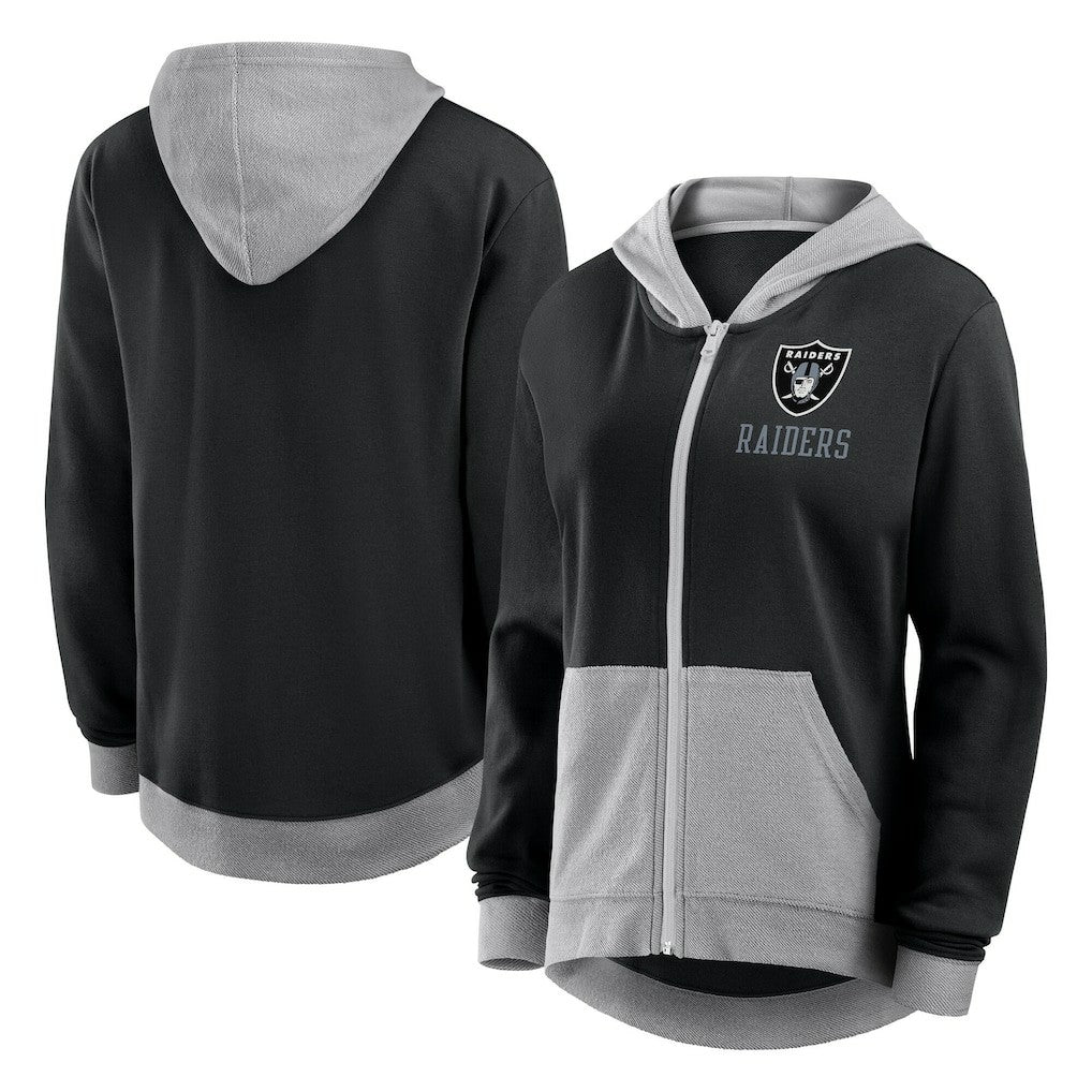 Las Vegas Raiders Logo Athletic Women's Hit It French Terry Full-Zip Hoodie - Black for sale