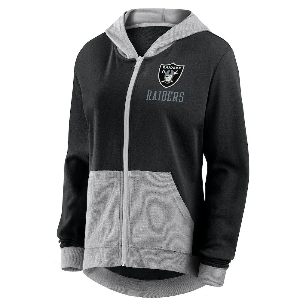 Las Vegas Raiders Logo Athletic Women's Hit It French Terry Full-Zip Hoodie - Black for sale