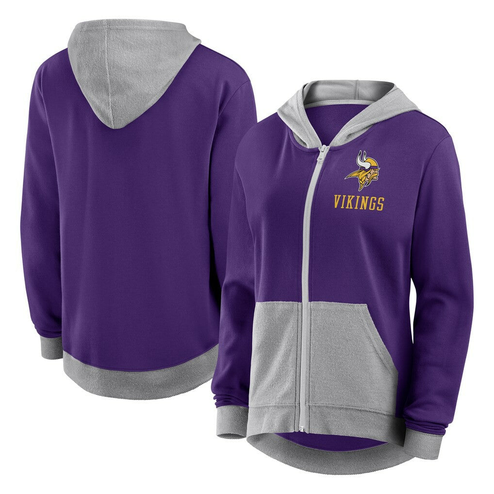 Minnesota Vikings Logo Athletic Women's Hit It French Terry Full-Zip Hoodie - Purple sale