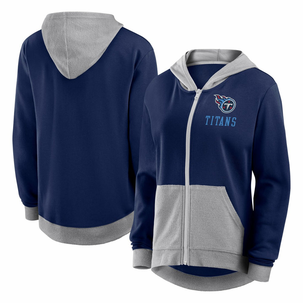 Tennessee Titans Logo Athletic Women's Hit It French Terry Full-Zip Hoodie - Navy on sale