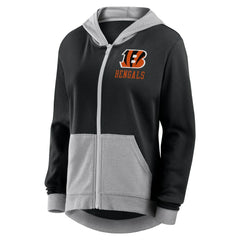 Cincinnati Bengals Logo Athletic Women's Hit It French Terry Full-Zip Hoodie - Black discount