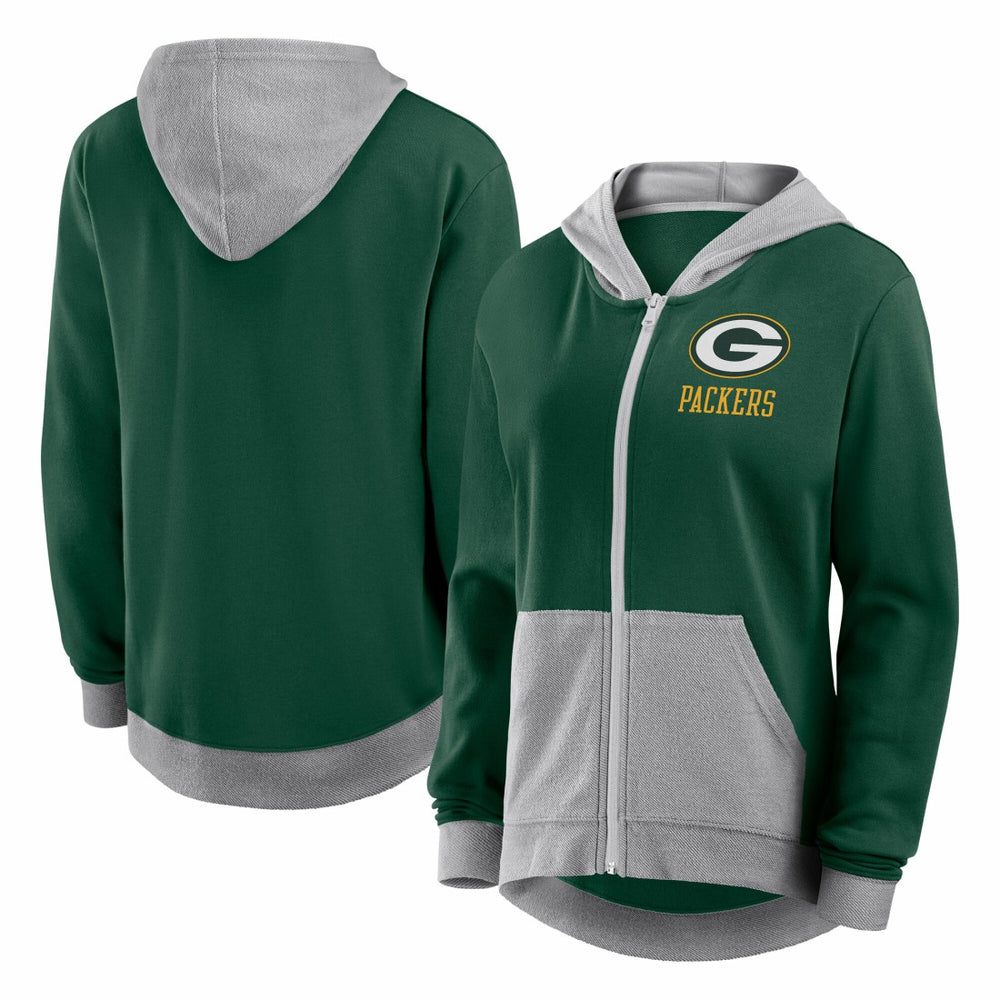 Green Bay Packers Logo Athletic Women's Hit It French Terry Full-Zip Hoodie - Green online