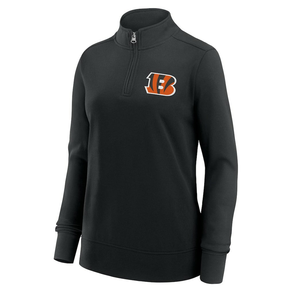 Cincinnati Bengals Logo Athletic Women's Velocity Quarter-Zip Jacket - Black for sale