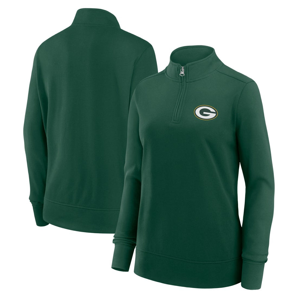 Green Bay Packers Logo Athletic Women's Velocity Quarter-Zip Jacket - Green for sale