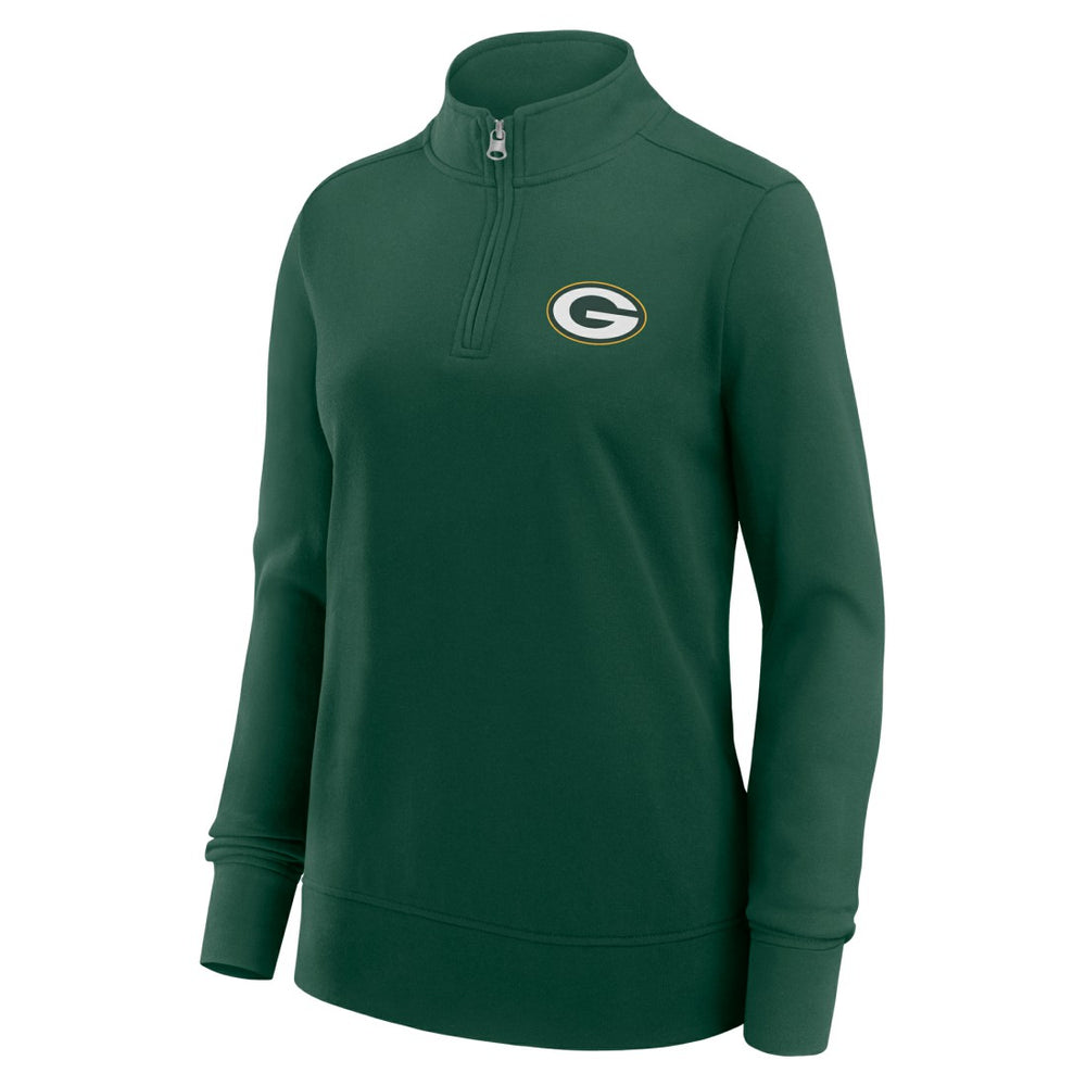 Green Bay Packers Logo Athletic Women's Velocity Quarter-Zip Jacket - Green for sale