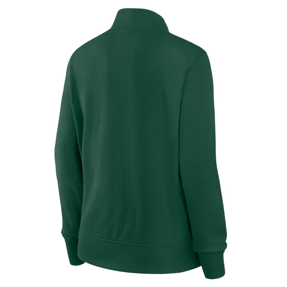 Green Bay Packers Logo Athletic Women's Velocity Quarter-Zip Jacket - Green for sale