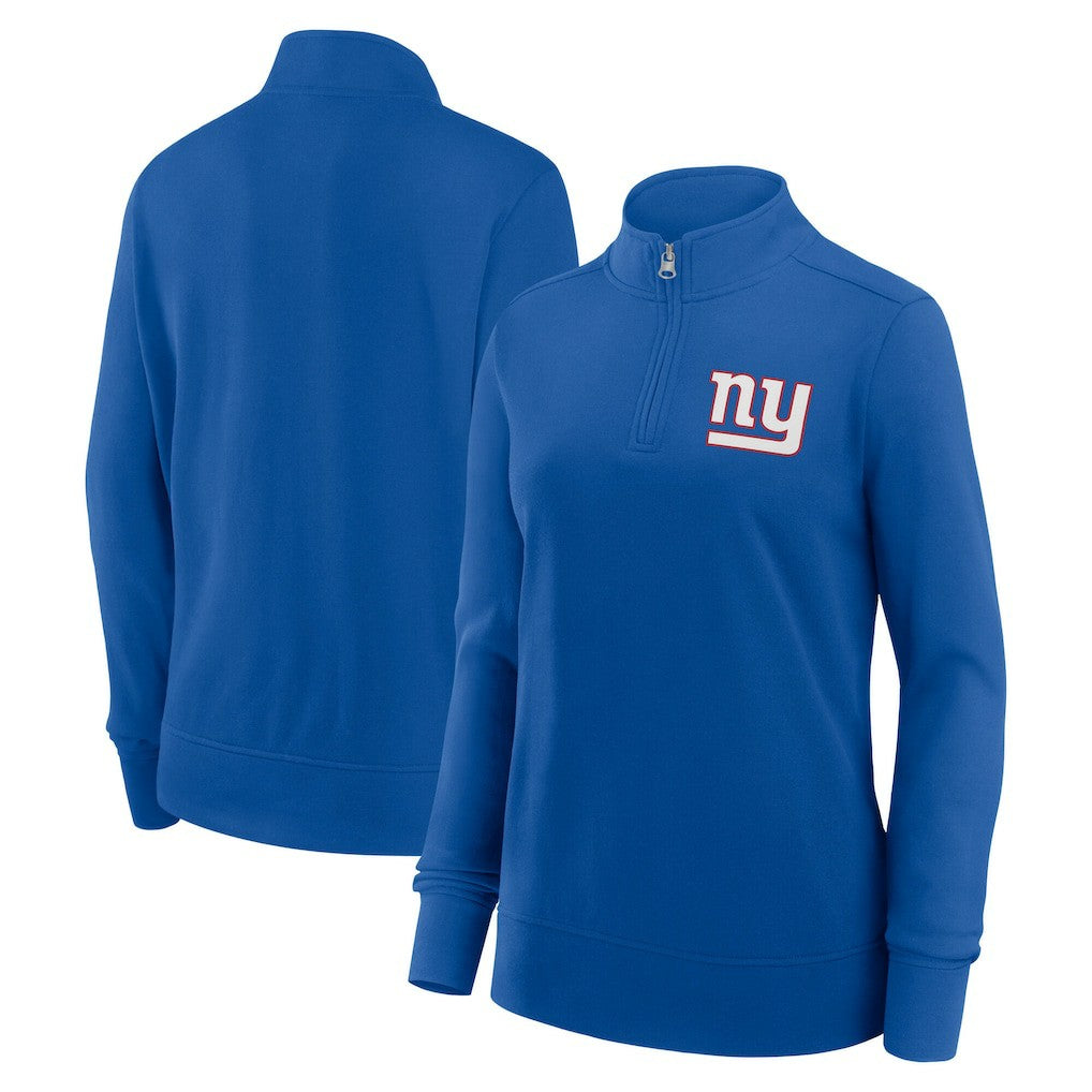 New York Giants Logo Athletic Women's Velocity Quarter-Zip Jacket - Royal cheap