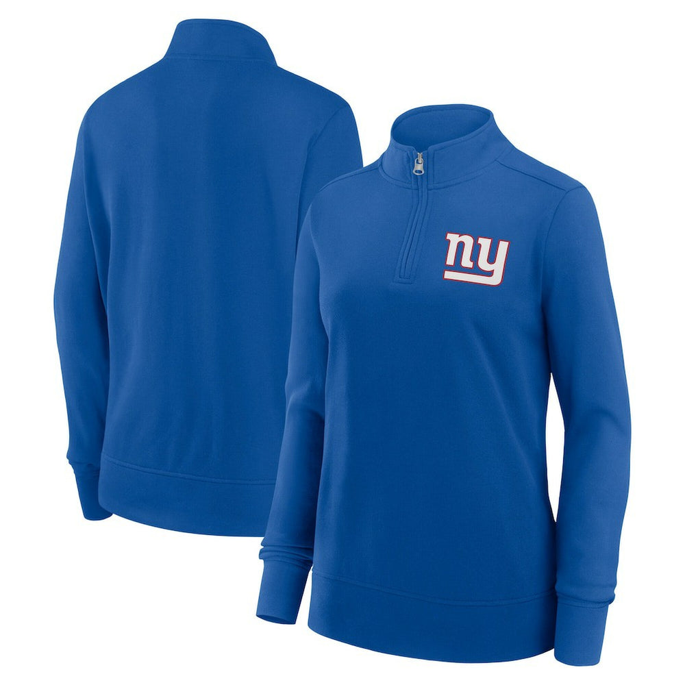 New York Giants Logo Athletic Women's Velocity Quarter-Zip Jacket - Royal cheap