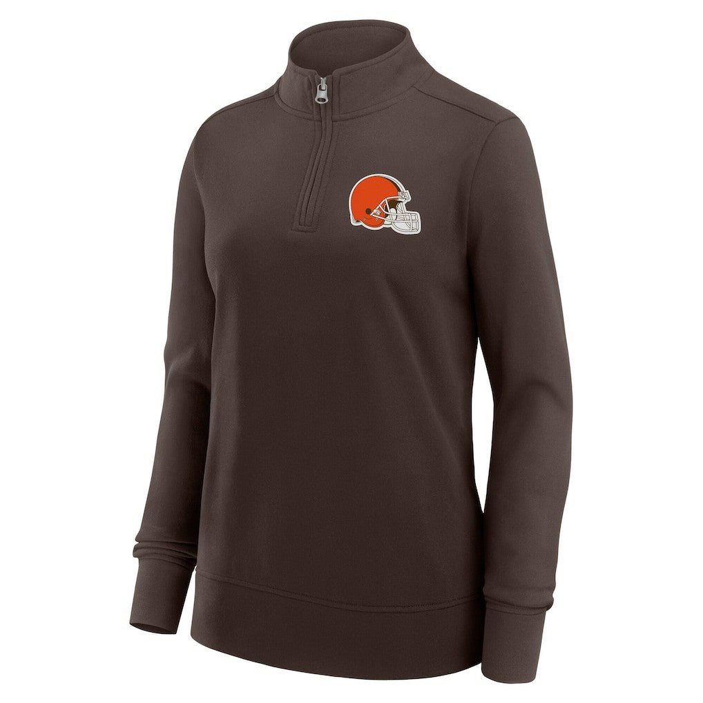 Cleveland Browns Logo Athletic Women's Velocity Quarter-Zip Jacket - Brown discount