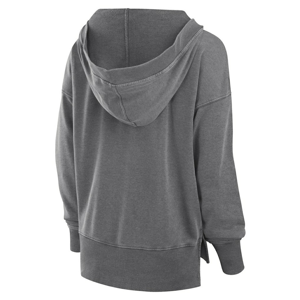 Jacksonville Jaguars Women's Initiative Snow Wash French Terry V-Neck Pullover Hoodie - Heather Charcoal on sale