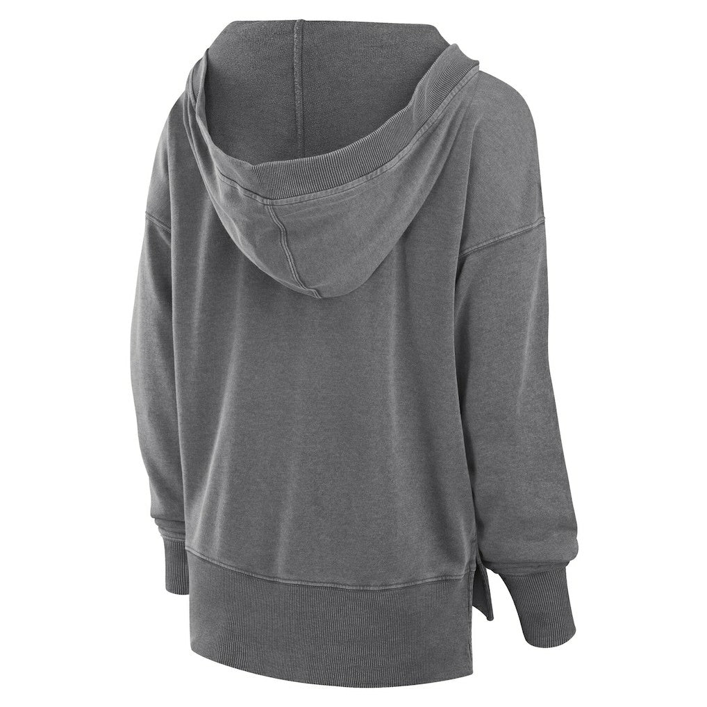 Minnesota Vikings Women's Initiative Snow Wash French Terry V-Neck Pullover Hoodie - Heather Charcoal for sale
