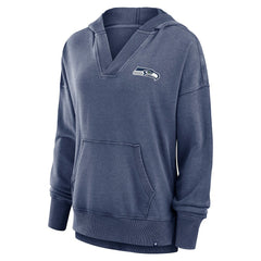 Seattle Seahawks Women's Initiative Snow Wash French Terry V-Neck Pullover Hoodie - Heather College Navy online