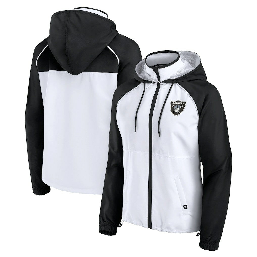 Las Vegas Raiders Women's Full-Zip Anorak Hoodie Jacket - White for sale