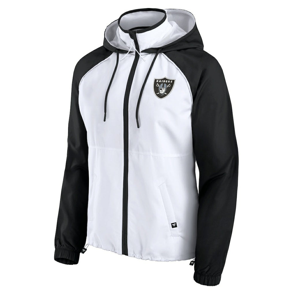 Las Vegas Raiders Women's Full-Zip Anorak Hoodie Jacket - White for sale