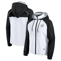Pittsburgh Steelers Women's Full-Zip Anorak Hoodie Jacket - White sale