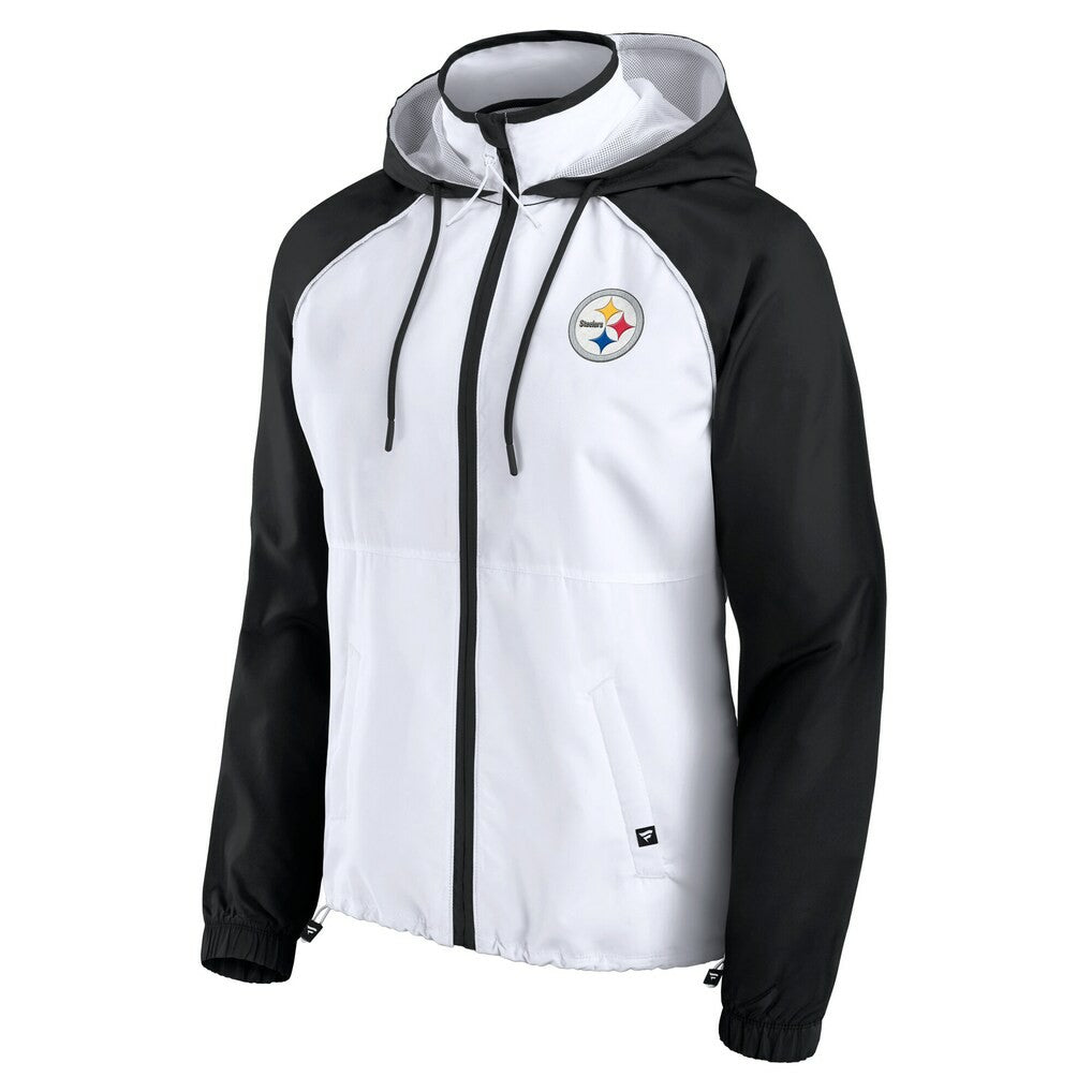 Pittsburgh Steelers Women's Full-Zip Anorak Hoodie Jacket - White sale