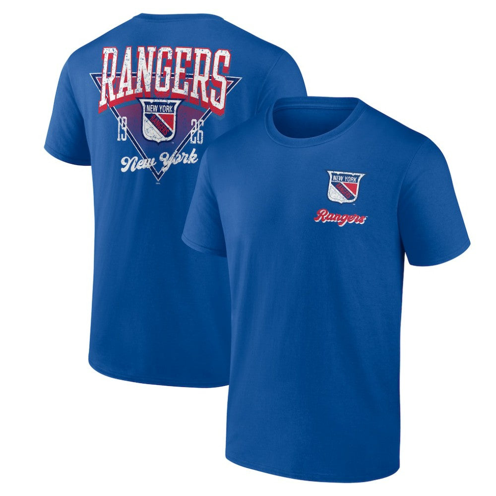 New York Rangers Logo Athletic Never Over T-Shirt - Blue T-shirts